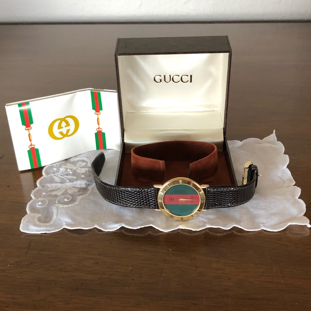 SOLD-Gucci Watch Vintage 3000M,Brown Leather